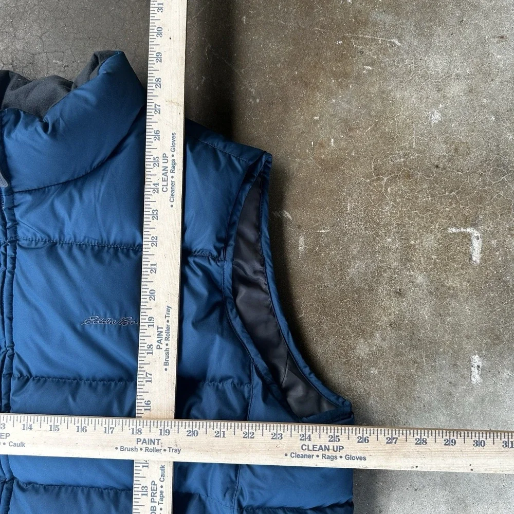 Eddie Bauer EB650 Down Puffer Vest Mens XL Blue Fullzip Outdoor Hiking